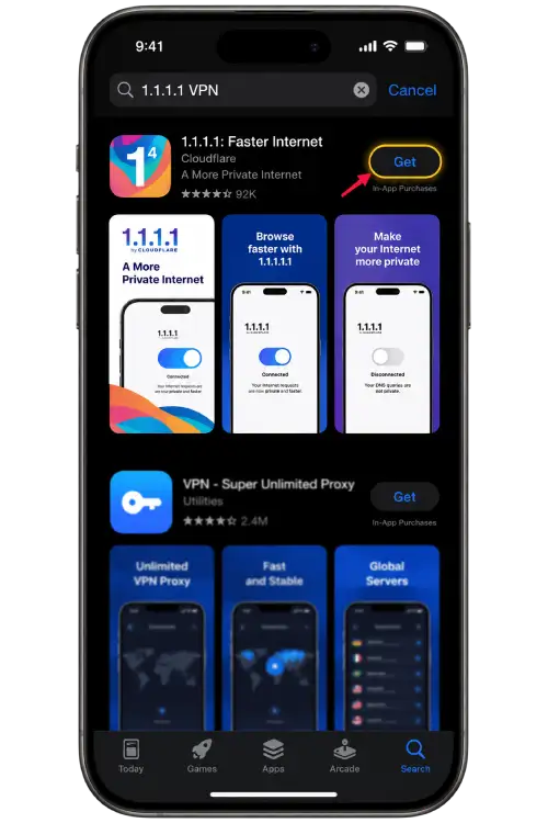 Check the application name and publisher before downloading.